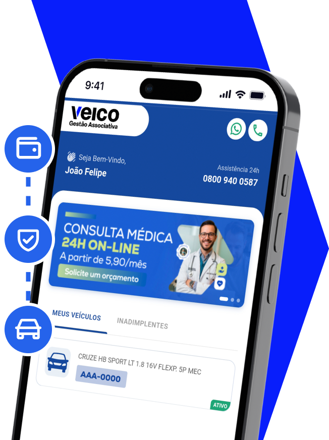 App do Associado Veico no celular