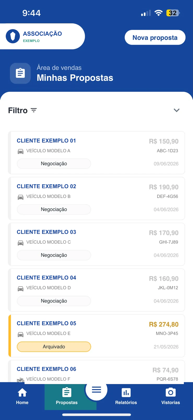 Vistoria e selfie — app Veico